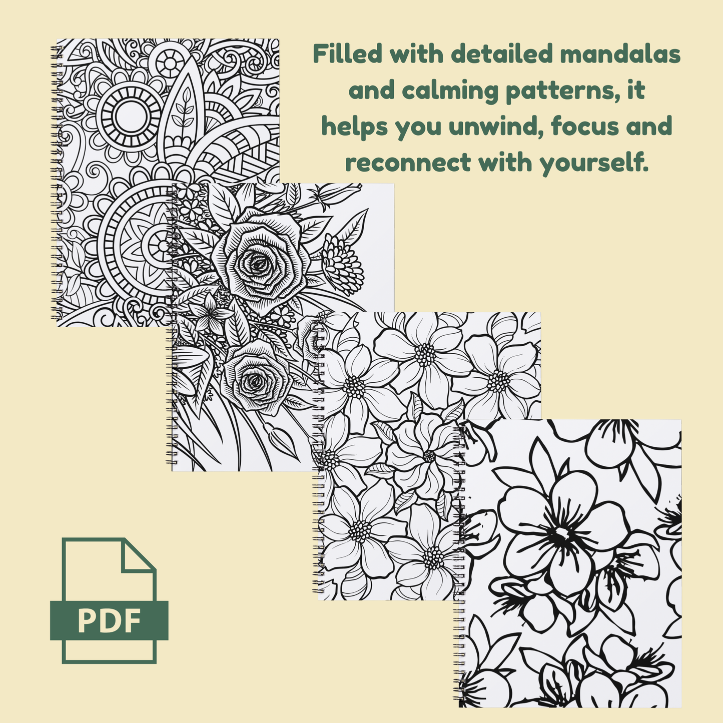 Faceless Adult Coloring Book for Relaxation & Screen-Free Family Time