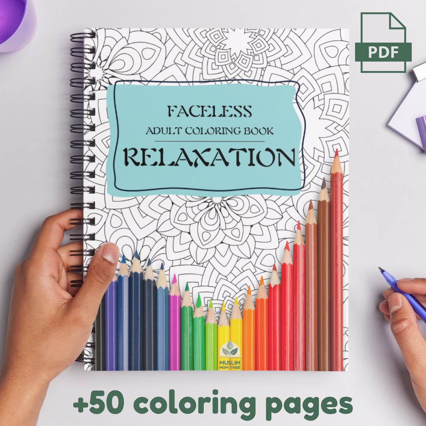 Faceless Adult Coloring Book for Relaxation & Screen-Free Family Time