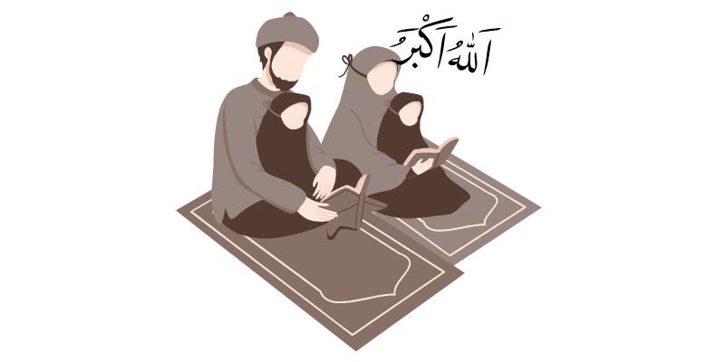 family making salat